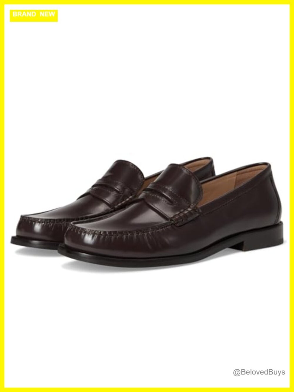 Dark Chocolate Box Leather Square Toe Loafers with Keeper Detail